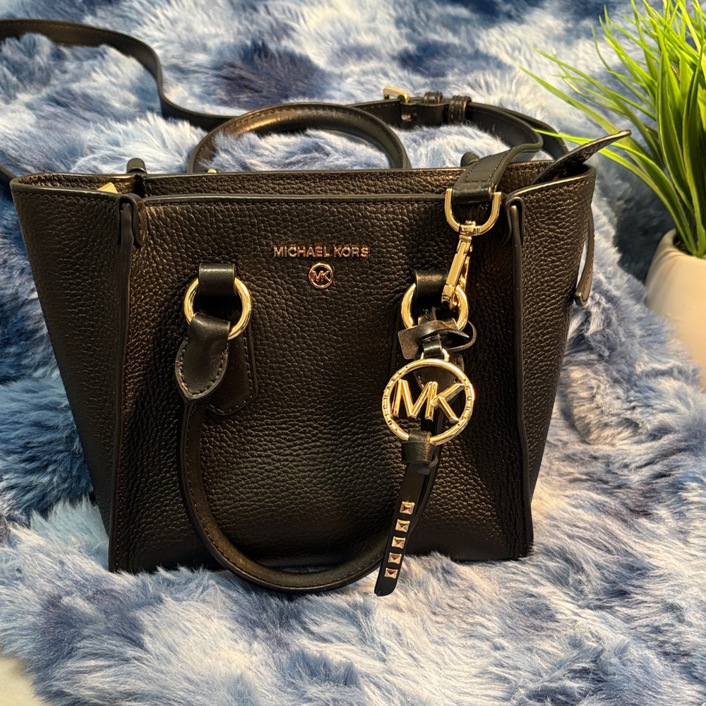 Michael Kors Kris Small Pebbled Leather Satchel